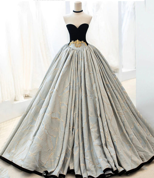 Amazing strapless lace long prom dress formal gown  10202