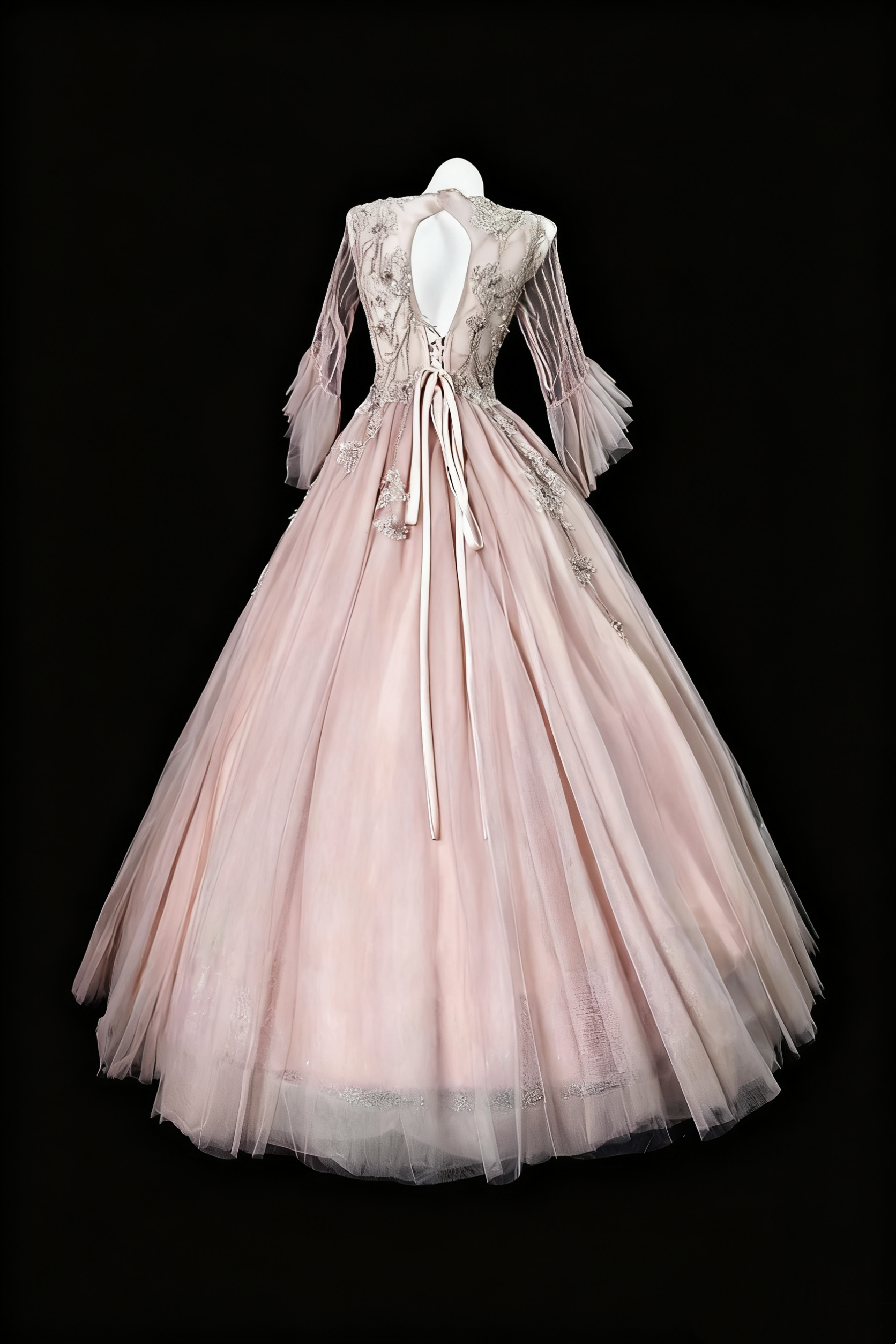 girlhomeshops-Pink, Gorgeous, Delicate Lace And Beaded Long Prom Dress gh6282