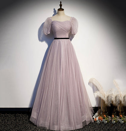 Cute tulle long A line prom dress evening gown  10039