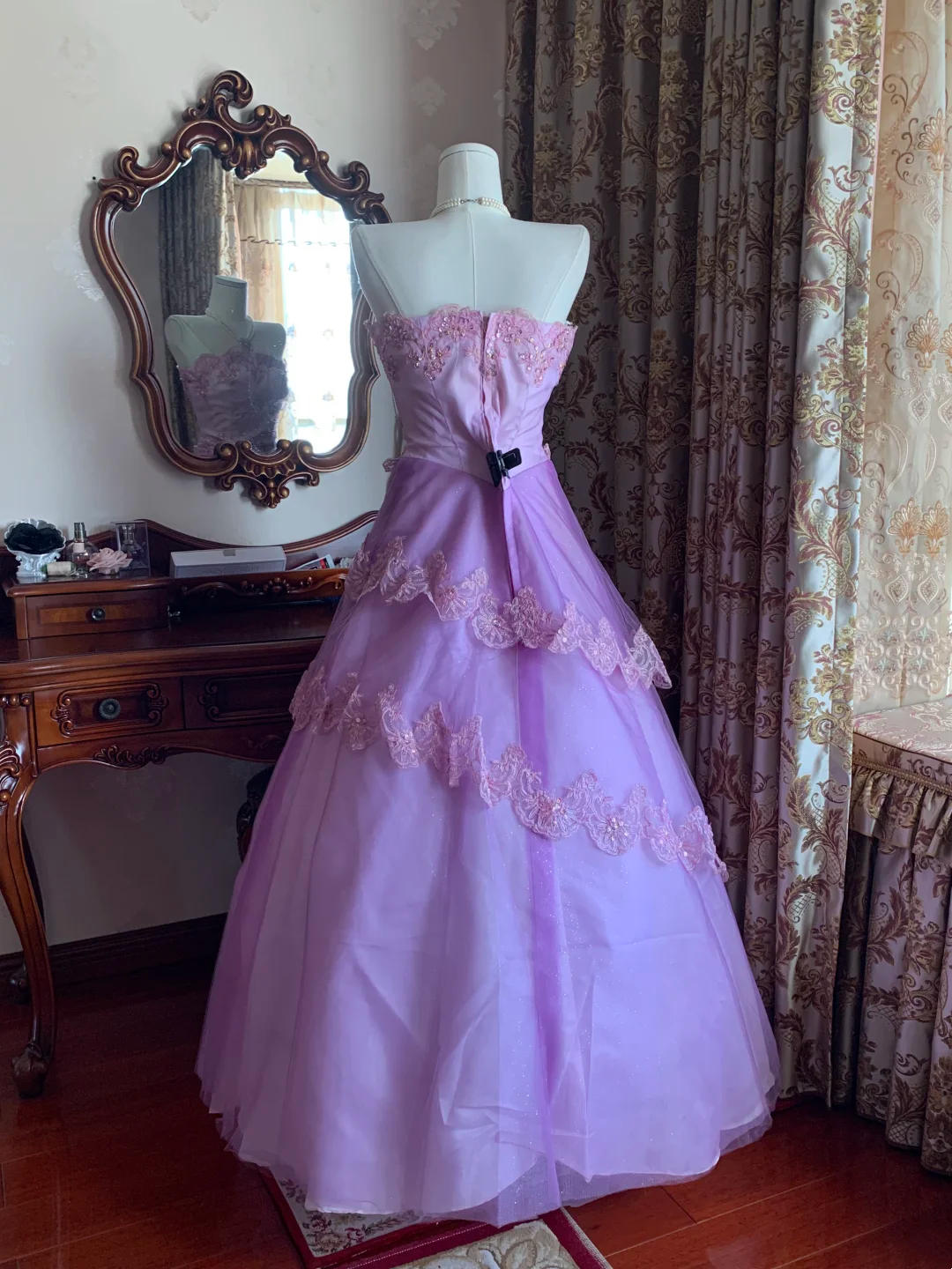 Lilac Strapless Waist-Cinched Voluminous Skirt Prom Dress, Birthday Ball Gown, Evening Party Gown gh7285