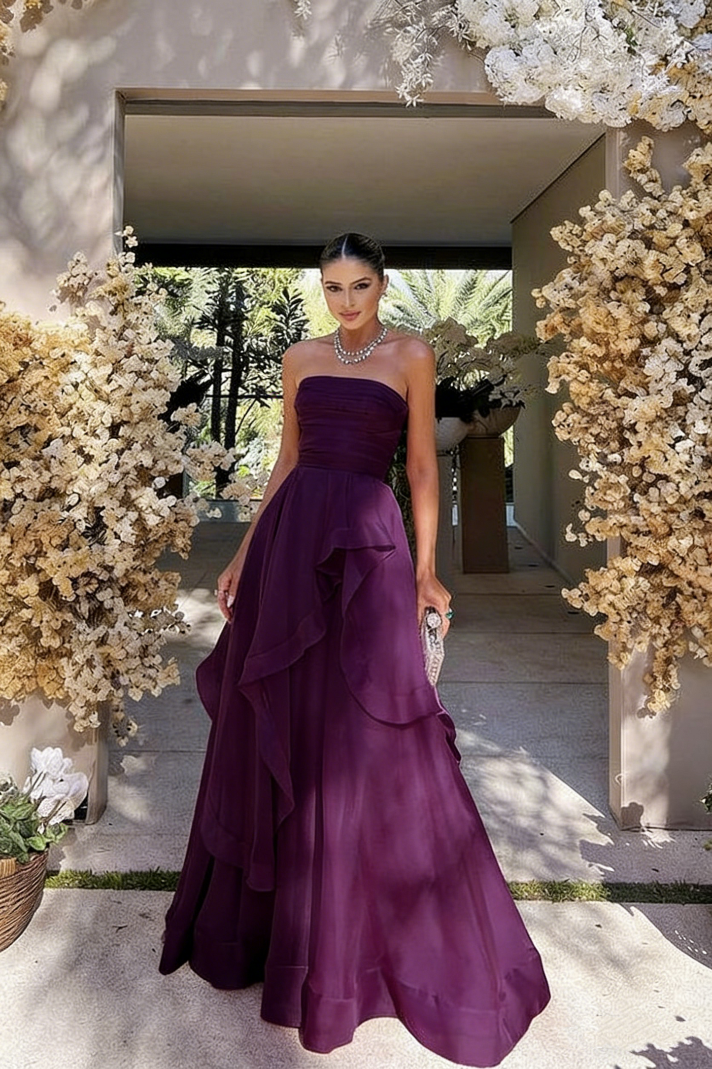 Gorgeous A line Strapless Pink Long Prom Dress P1882