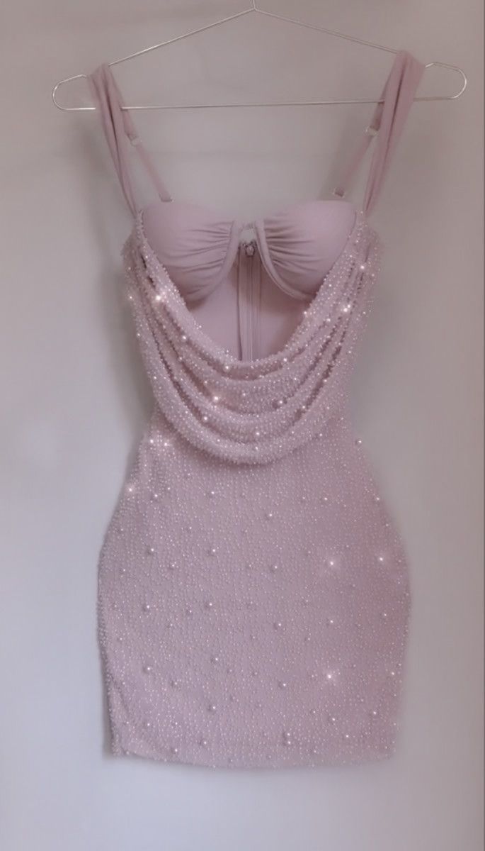 Cute Pink Suspender Hollow Beaded Hip-hugging 17th Birthday Homecoming Dress P3950