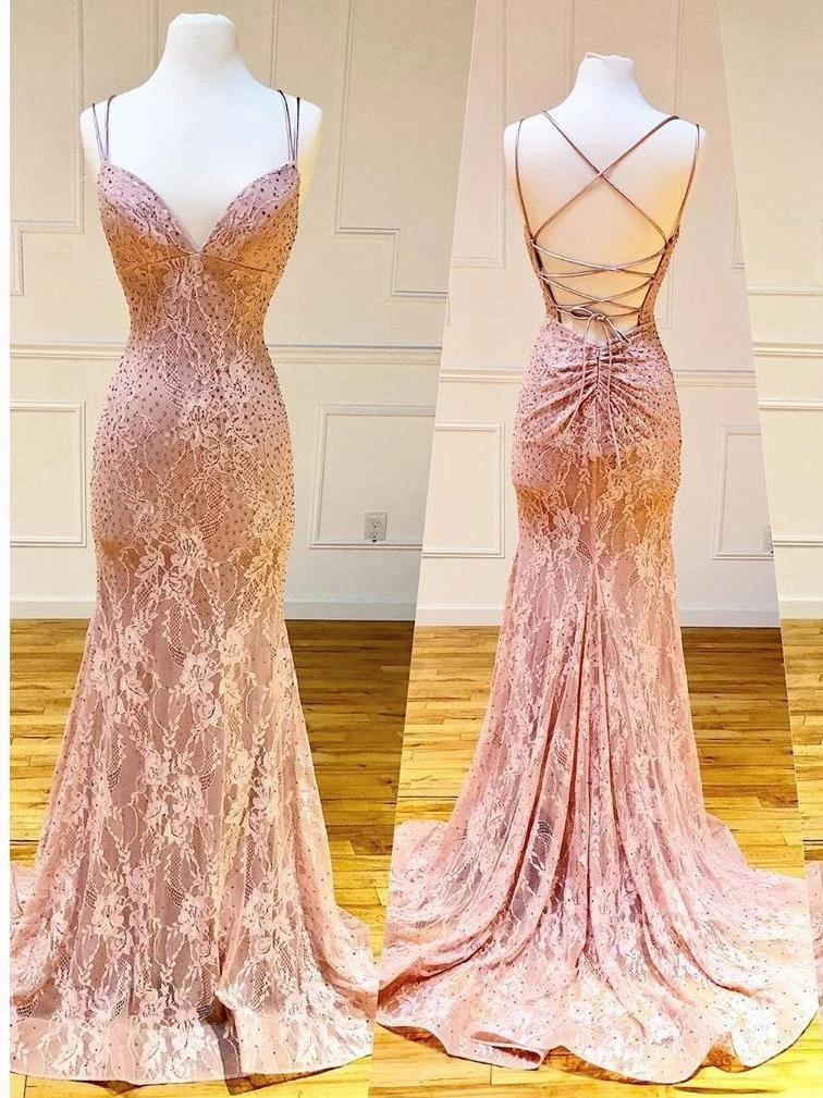 Green Fashion Elegant Lace Halter Long Mermaid Slim Ball Gown Evening Dress Wedding Party Dress gh3302