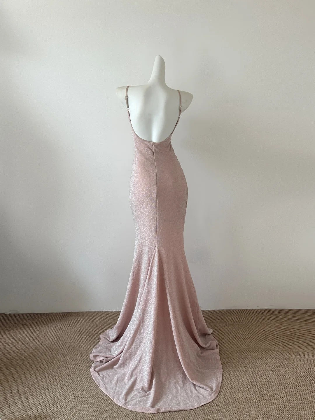 Pink Simple Shiny Mermaid Elegant Long Ball Gown Evening Dress Party Dress gh4475