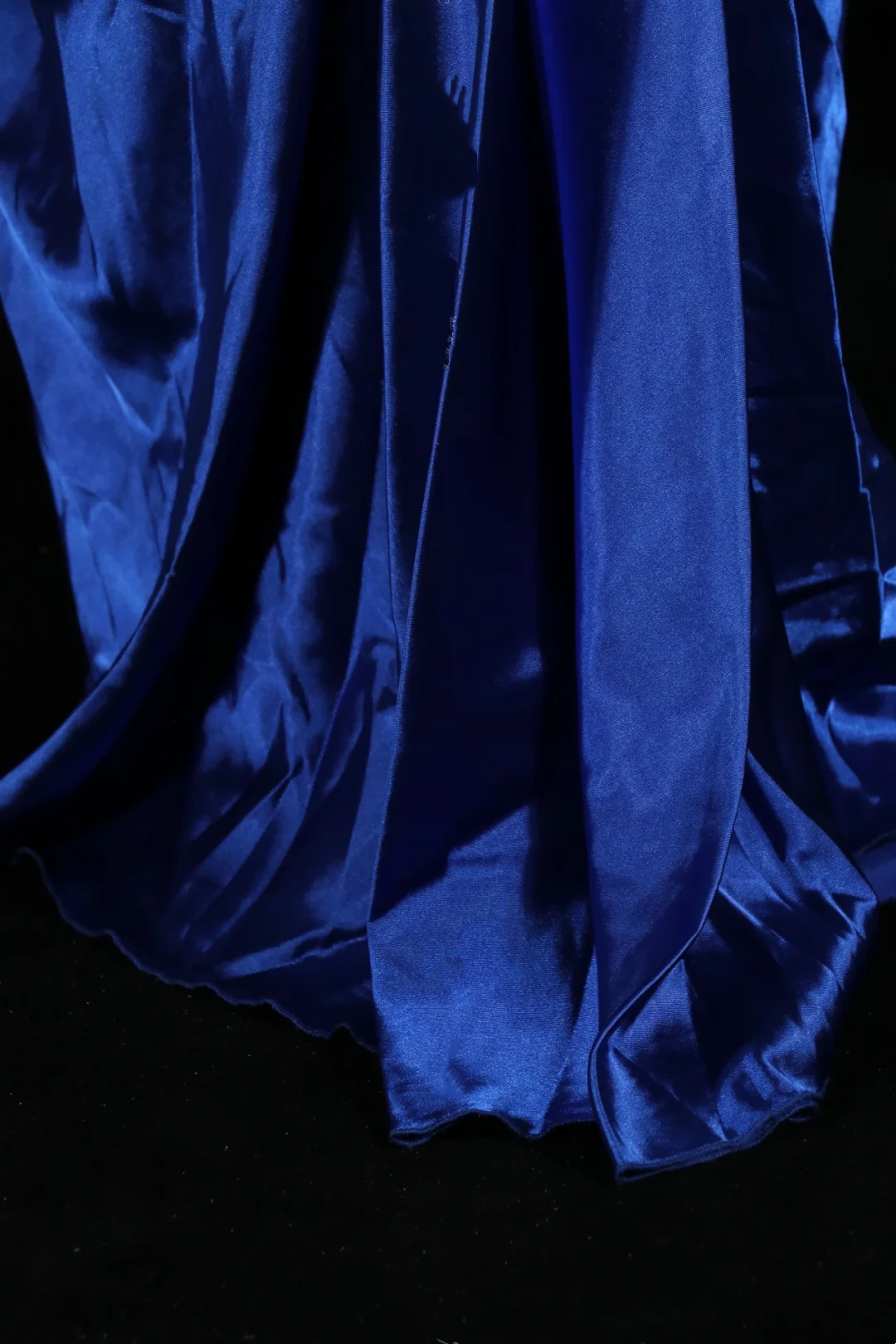 Blue Spaghetti Strap Fitted Waist Satin Sexy Prom Dress, Evening Party Gown gh7310