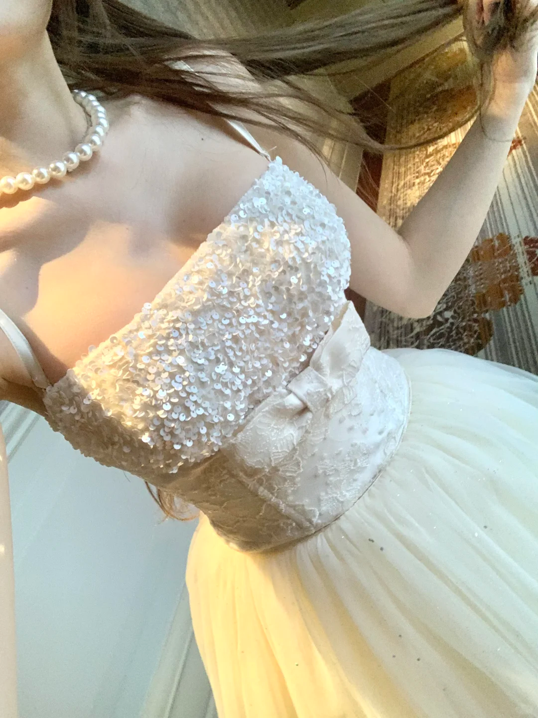 Light Apricot Spaghetti Straps Waist-Cinched Tiered Skirt Evening Dress, Fairy Gown, Romantic Gown gh7381