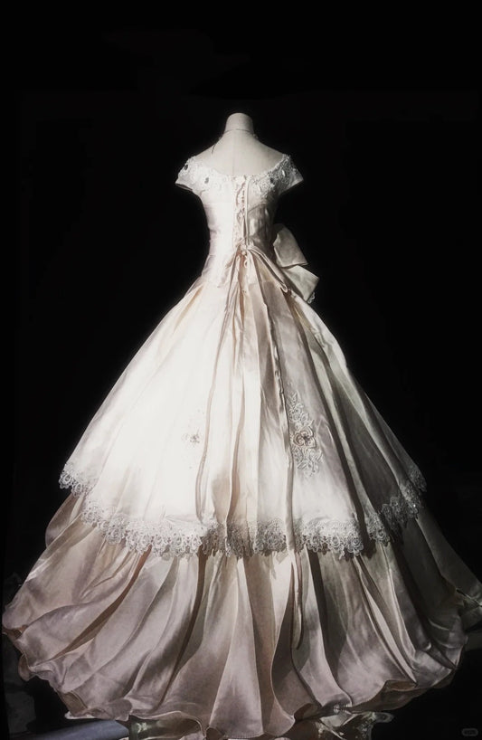 Ivory White Adult Dress Sweet Elegant Tulle Long Ball Gown Evening Dress gh4470