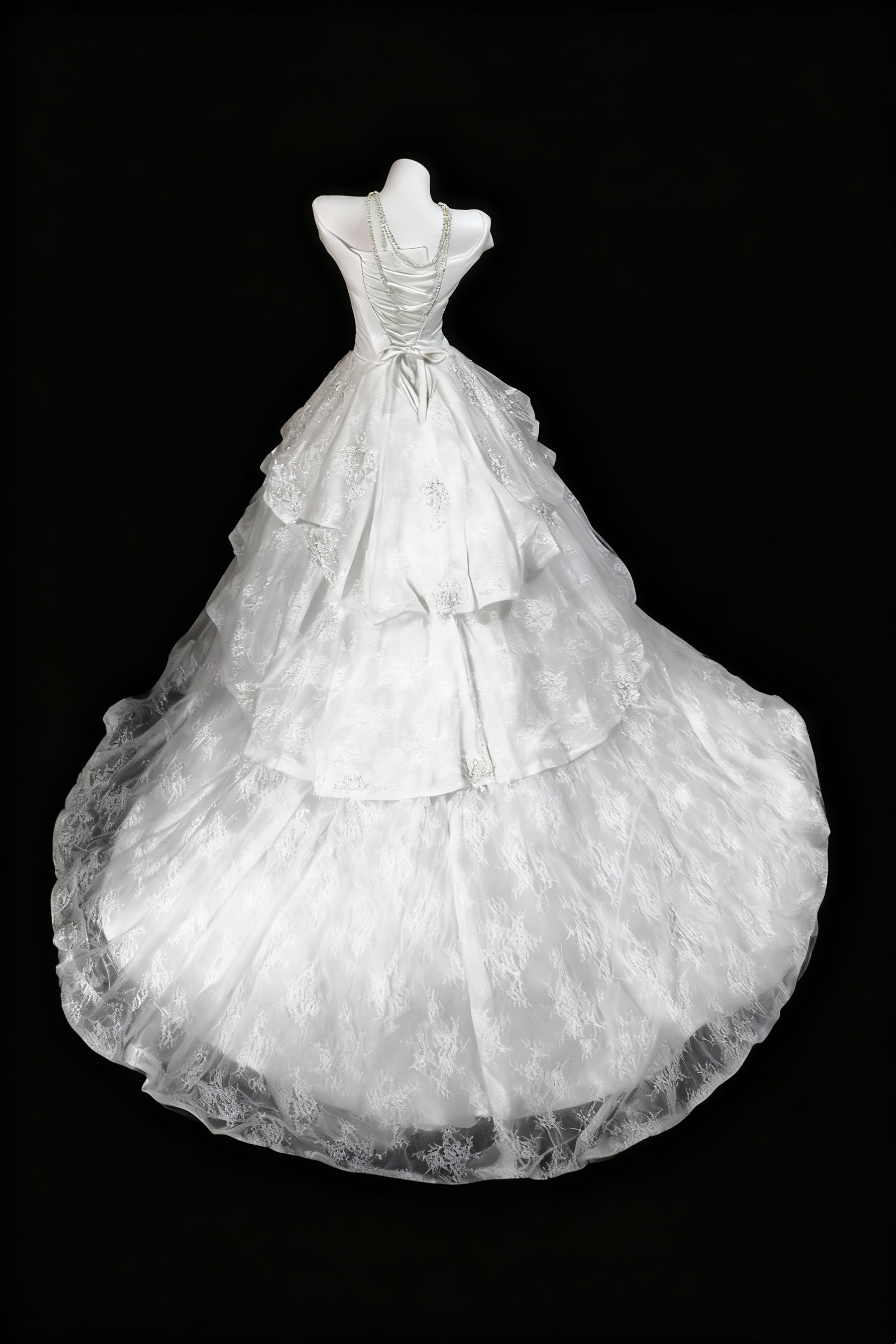 girlhomeshops-White, Gorgeous, And Exquisite Lace Long Wedding Dress gh6281