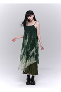 Chic Retro Goth Black Velvet Shawl Spaghetti Strap Dress TP2914