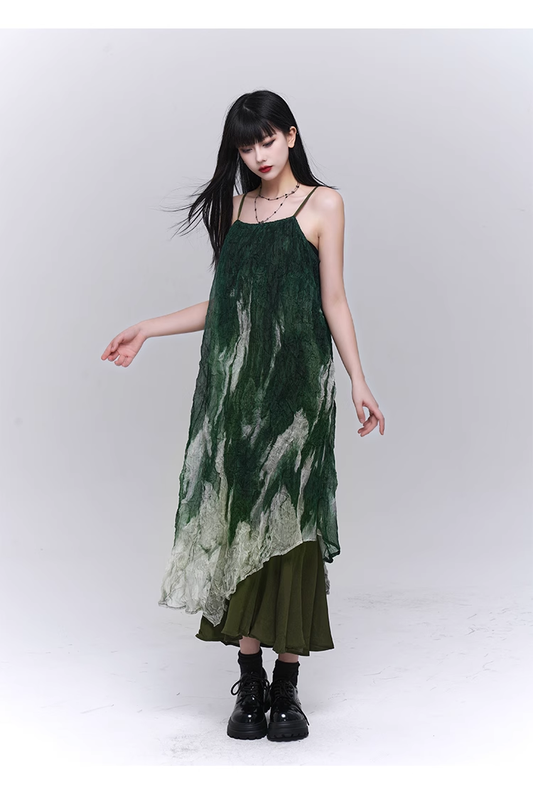 Chic Retro Goth Black Velvet Shawl Spaghetti Strap Dress TP2914