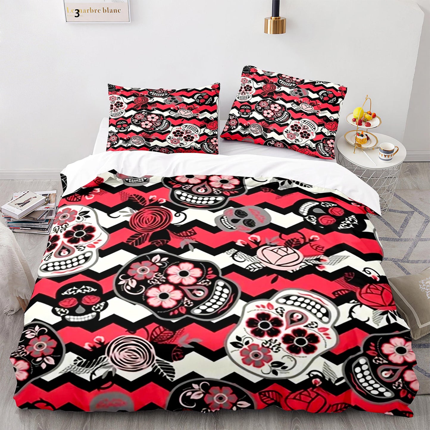 Cutom Duvet Cover Set Pattern Chic Comforter Cover King Size for Teens Adults Bedding Set with Pillowcases  KL3003