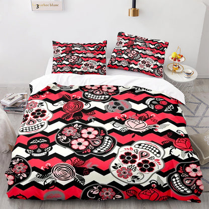 Cutom Duvet Cover Set Pattern Chic Comforter Cover King Size for Teens Adults Bedding Set with Pillowcases  KL3003