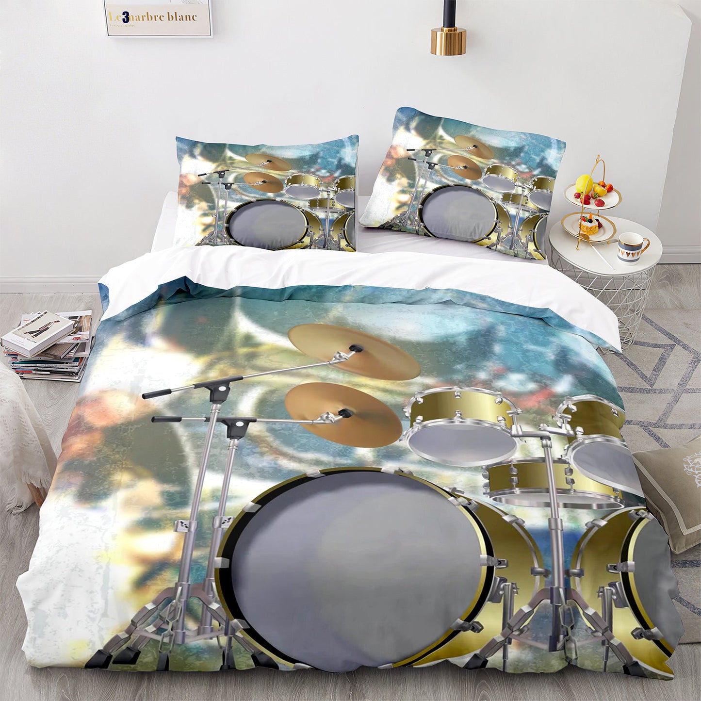 Cutom Duvet Cover Set Pattern Chic Comforter Cover King Size for Teens Adults Bedding Set with Pillowcases  JZG3004
