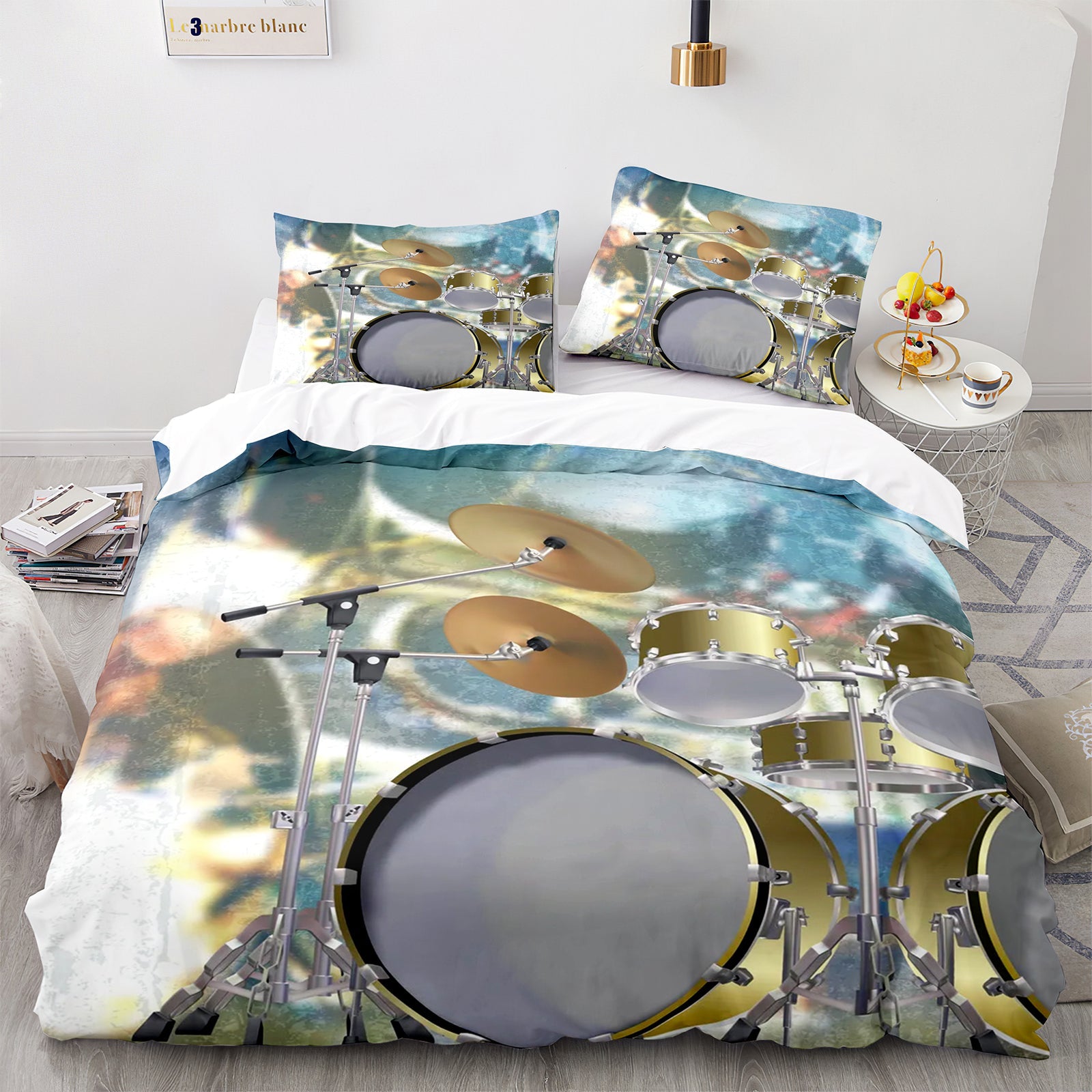 Cutom Duvet Cover Set Pattern Chic Comforter Cover King Size for Teens Adults Bedding Set with Pillowcases  JZG3004