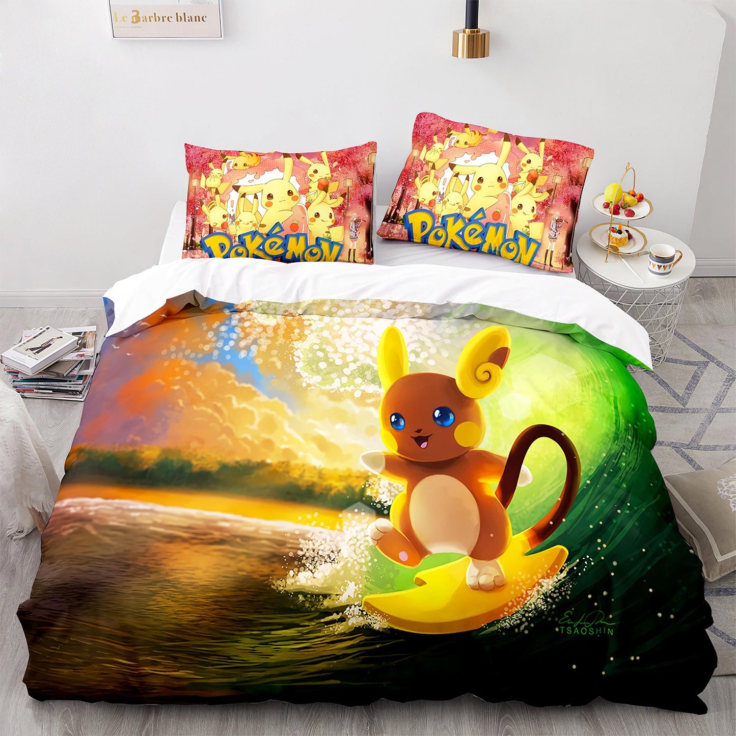 Cutom Duvet Cover Set Pattern Chic Comforter Cover King Size for Teens Adults Bedding Set with Pillowcases  PKQ3004