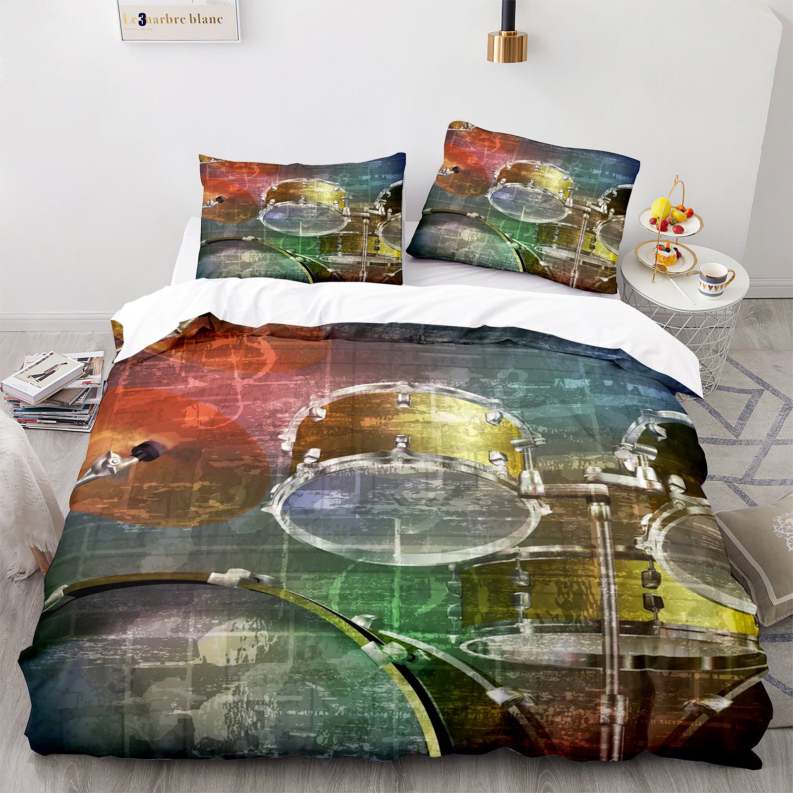Cutom Duvet Cover Set Pattern Chic Comforter Cover King Size for Teens Adults Bedding Set with Pillowcases  JZG3006
