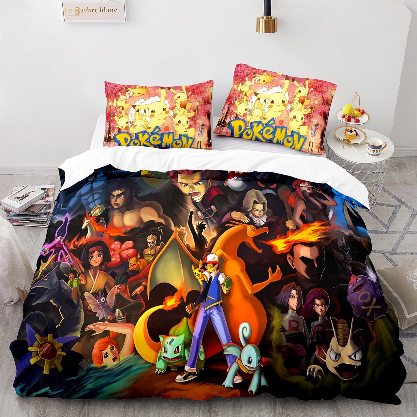 Cutom Duvet Cover Set Pattern Chic Comforter Cover King Size for Teens Adults Bedding Set with Pillowcases  PKQ3006