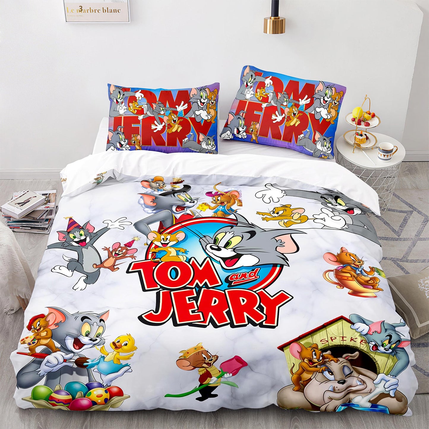 Cutom Duvet Cover Set Pattern Chic Comforter Cover King Size for Teens Adults Bedding Set with Pillowcases  MHLS3009