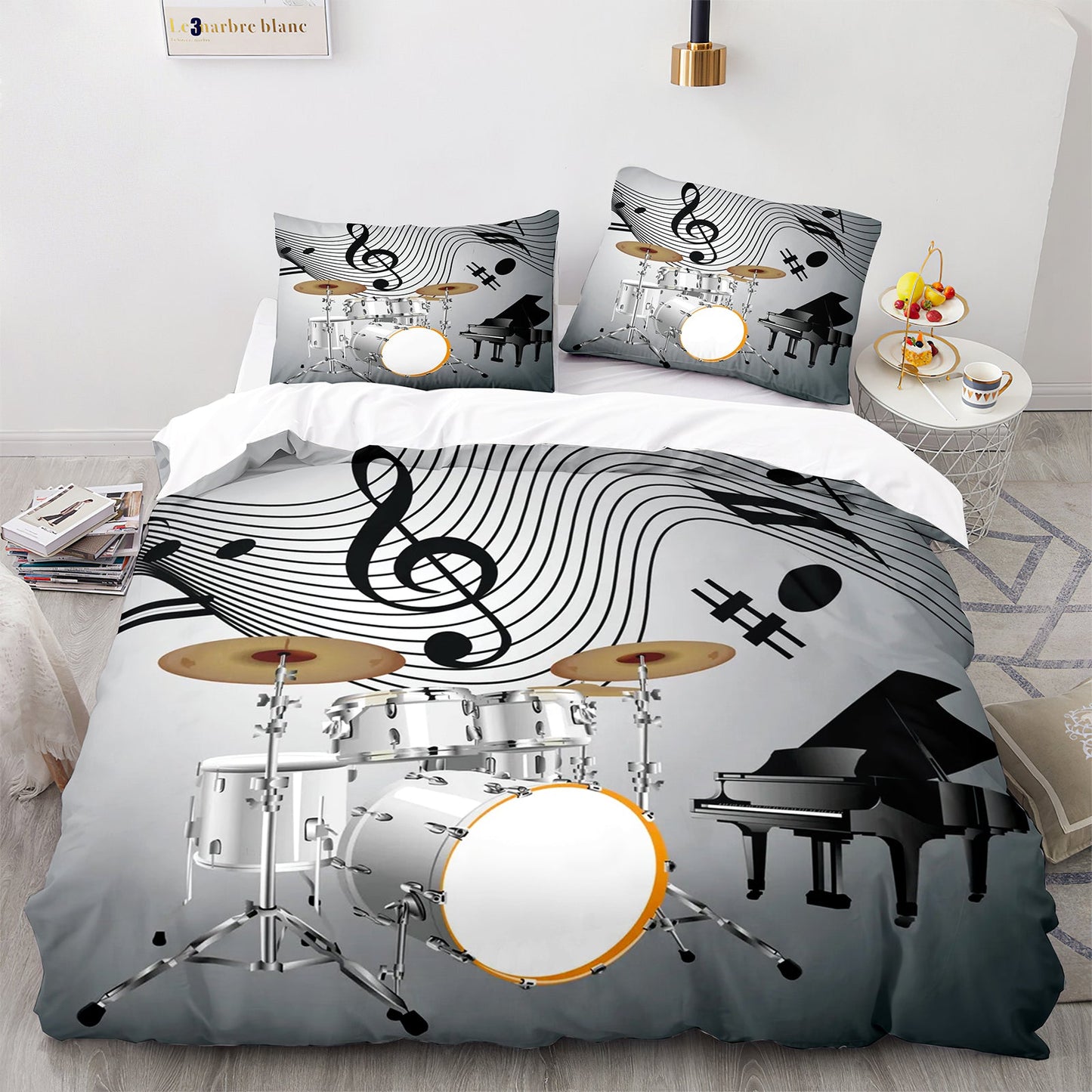 Cutom Duvet Cover Set Pattern Chic Comforter Cover King Size for Teens Adults Bedding Set with Pillowcases  JZG3013