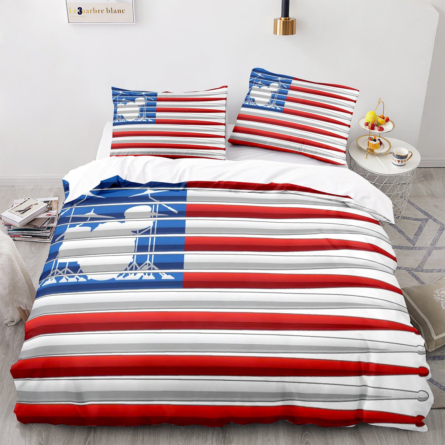 Cutom Duvet Cover Set Pattern Chic Comforter Cover King Size for Teens Adults Bedding Set with Pillowcases  JZG3014