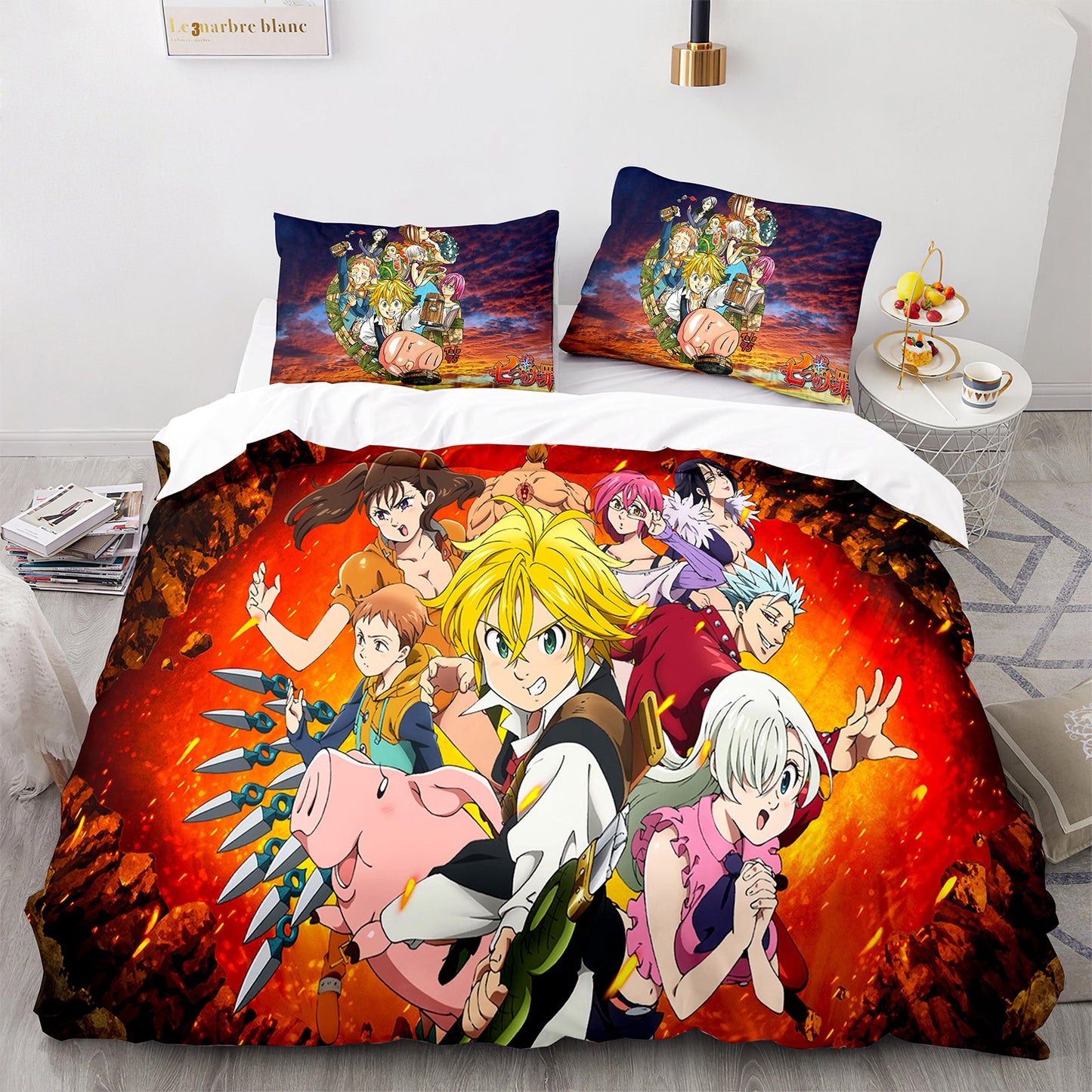 Cutom Duvet Cover Set Pattern Chic Comforter Cover King Size for Teens Adults Bedding Set with Pillowcases  QZZ3016