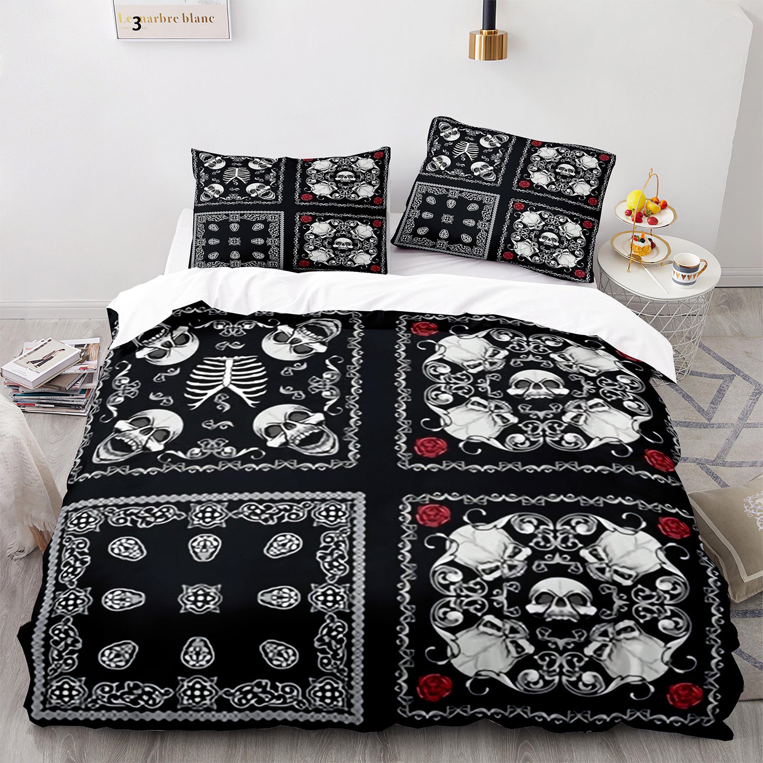 Cutom Duvet Cover Set Pattern Chic Comforter Cover King Size for Teens Adults Bedding Set with Pillowcases  KL3017