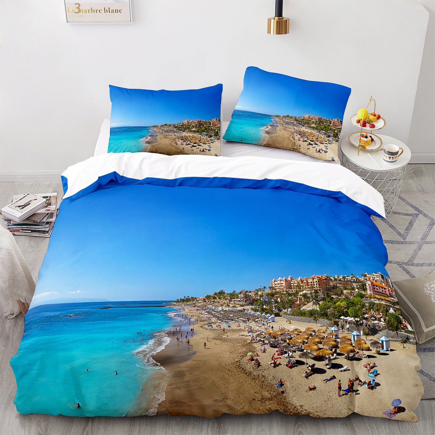 Cutom Duvet Cover Set Pattern Chic Comforter Cover King Size for Teens Adults Bedding Set with Pillowcases  HJ3017