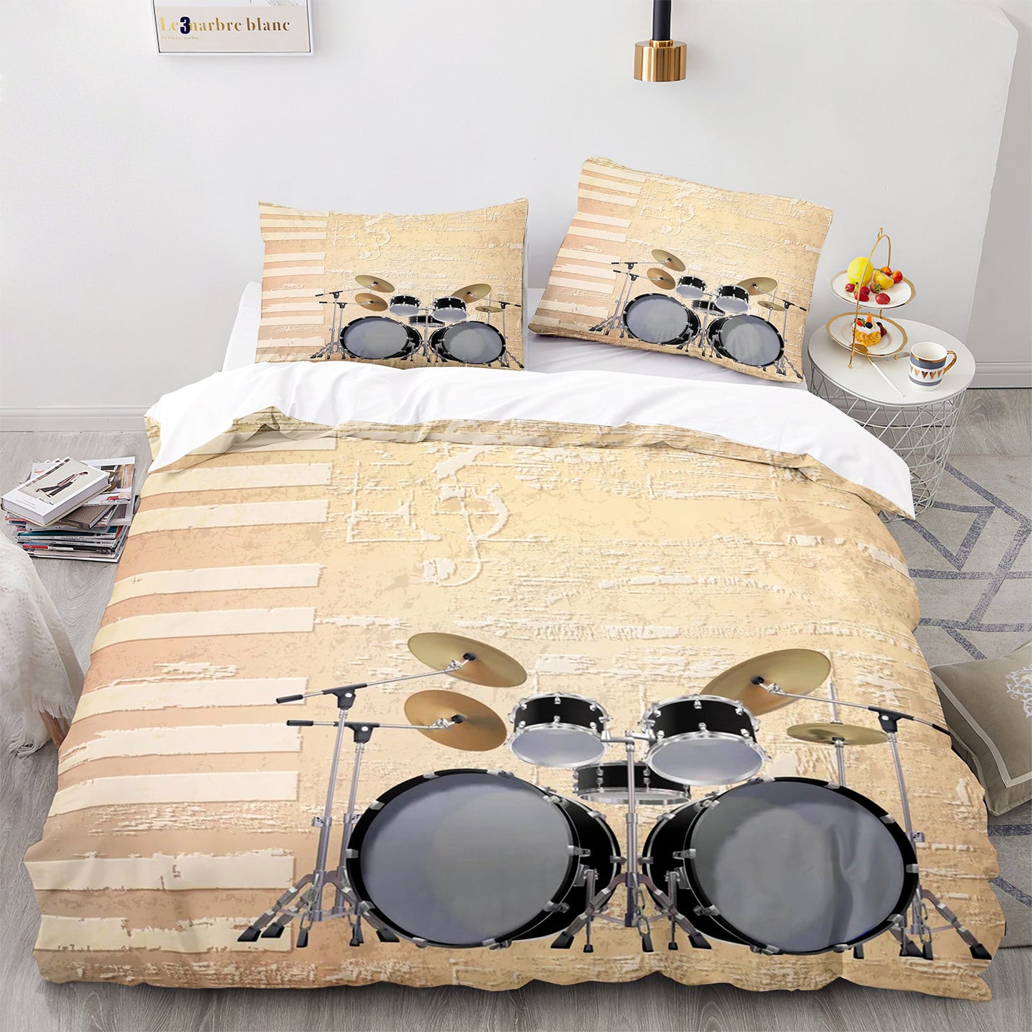 Cutom Duvet Cover Set Pattern Chic Comforter Cover King Size for Teens Adults Bedding Set with Pillowcases  JZG3017