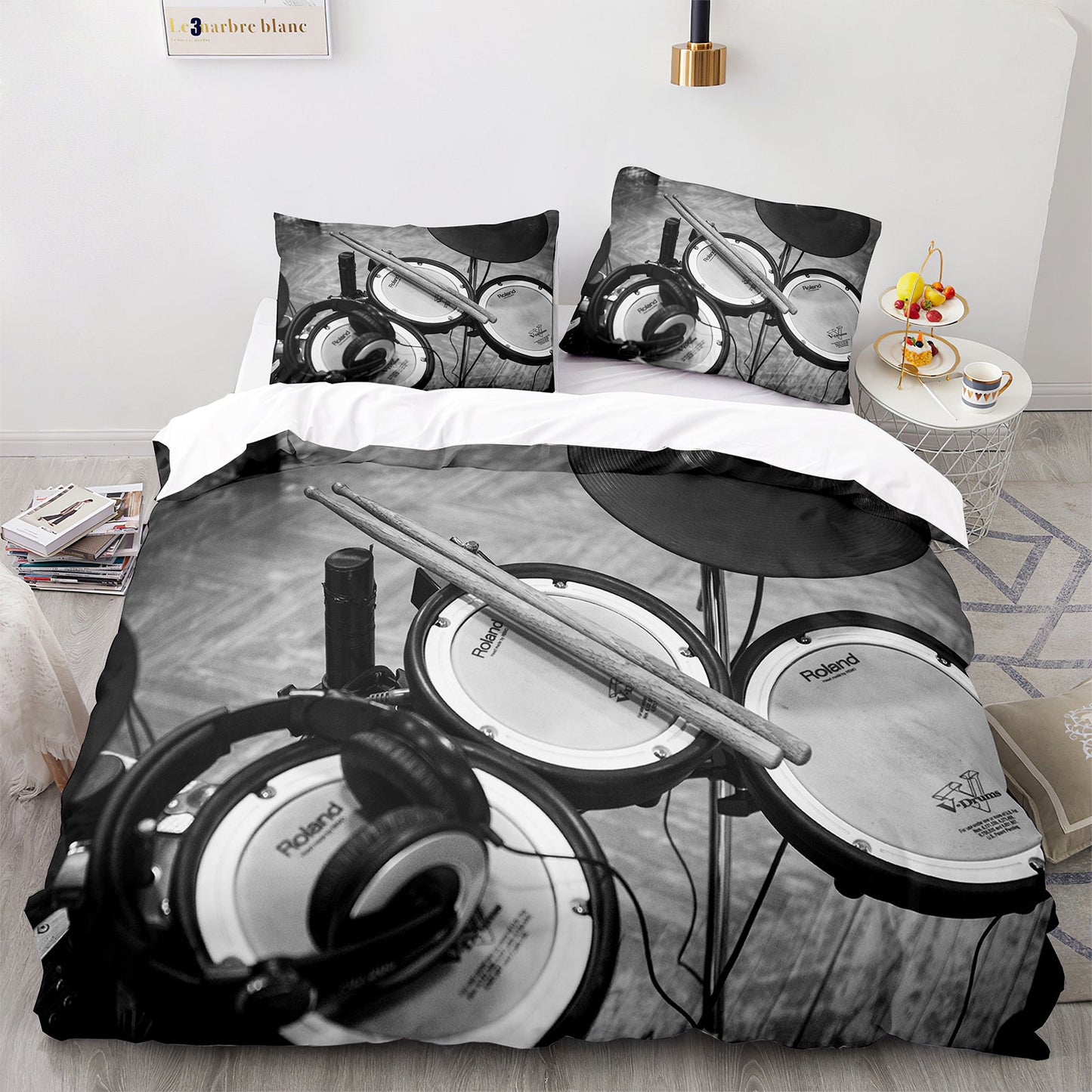 Cutom Duvet Cover Set Pattern Chic Comforter Cover King Size for Teens Adults Bedding Set with Pillowcases  JZG3019