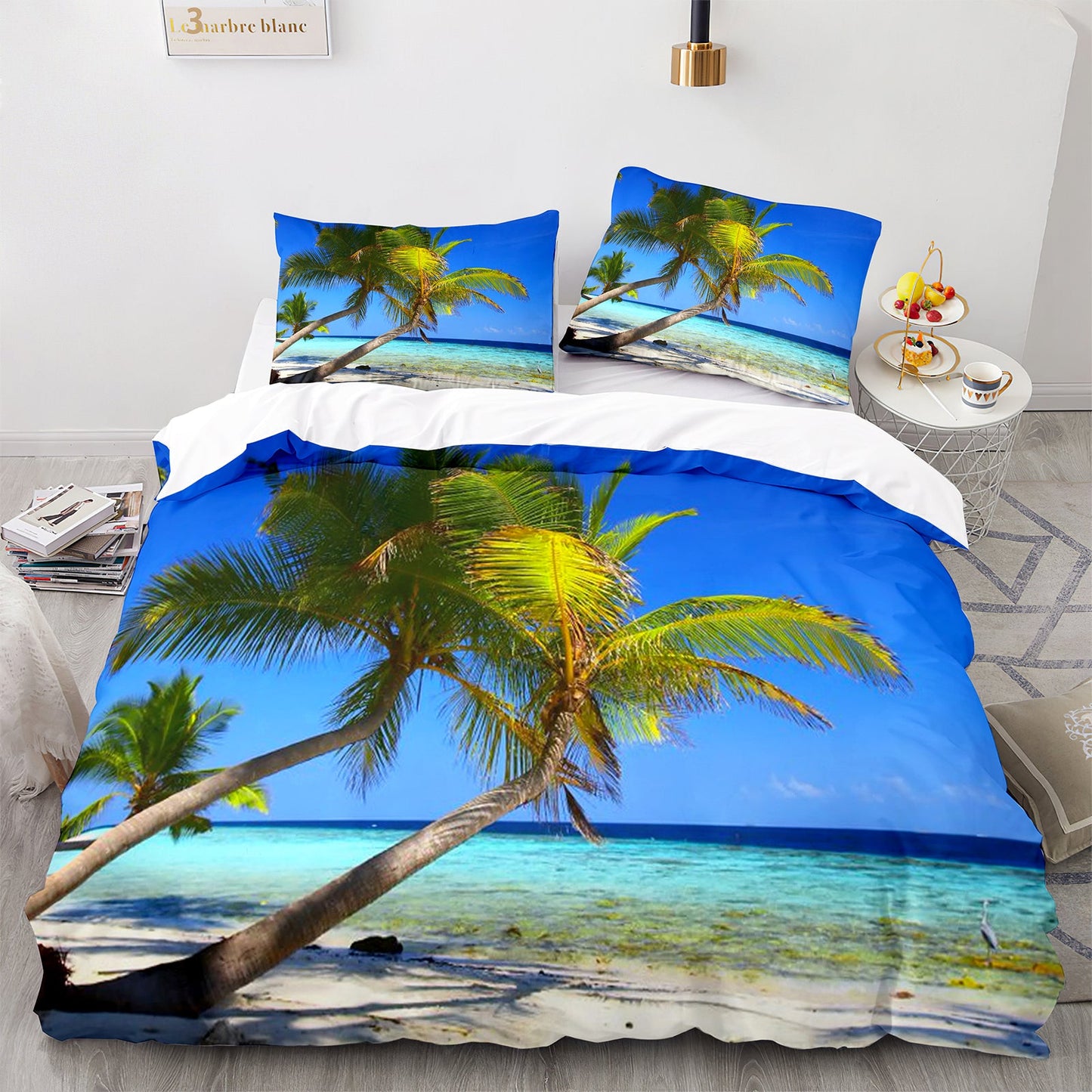 Cutom Duvet Cover Set Pattern Chic Comforter Cover King Size for Teens Adults Bedding Set with Pillowcases  HJ3020