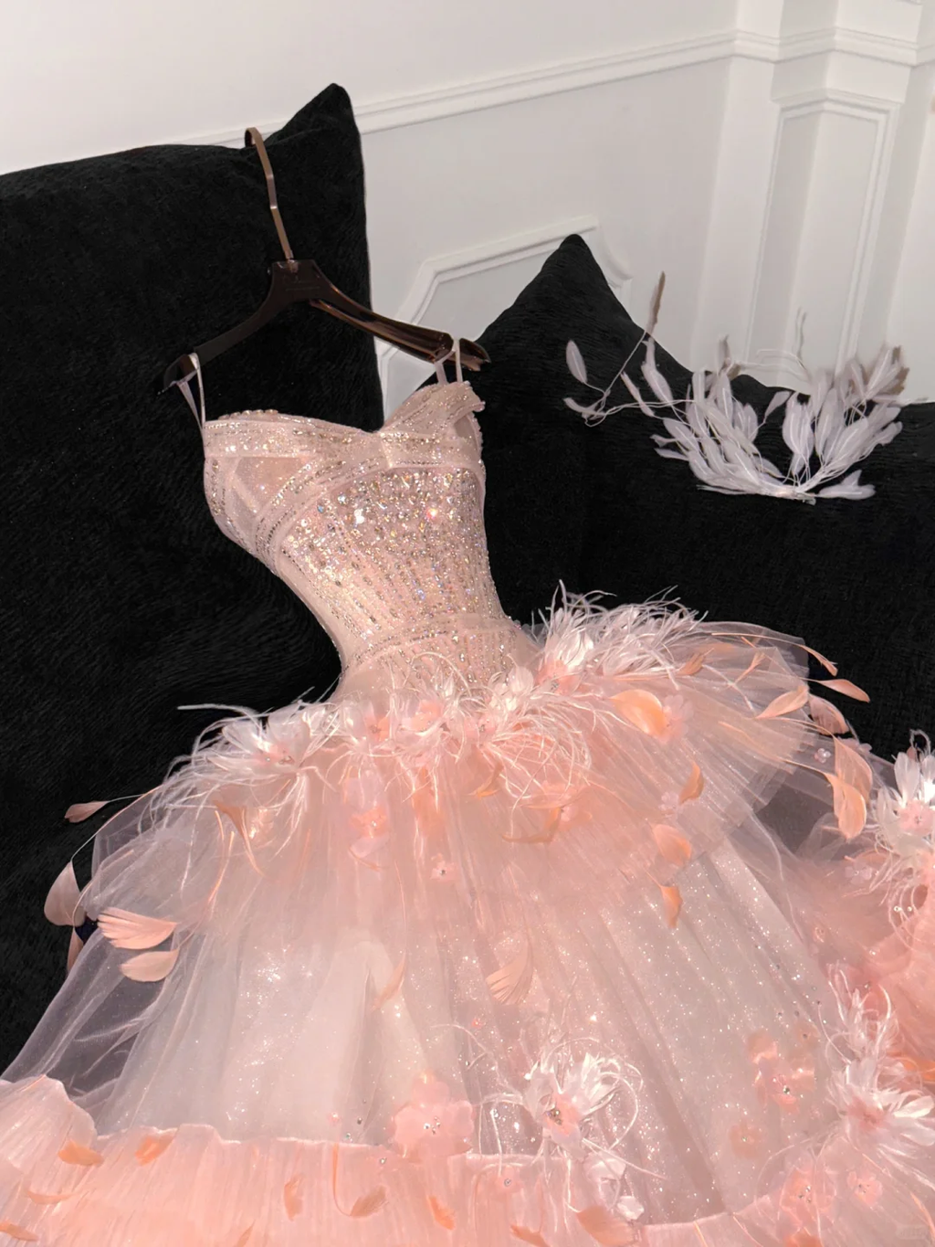 Gorgeous Shiny Beaded Sweetheart Princess Dress A-Line Floor-length Evening Dress Prom Dresses TP4188