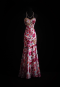 Vintage Pink Floral Beaded Sweetheart Strapless Mermaid Prom Dress TP5679
