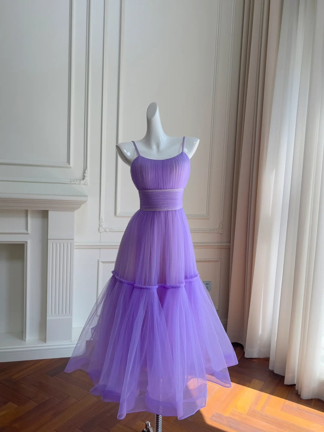 Mint Flowy Long Chiffon Ball Gown Birthday Party Dress gh4405