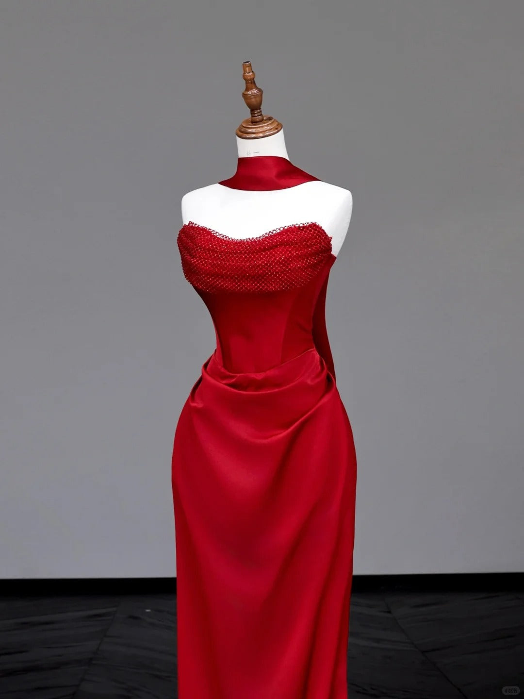 Girlhomeshops -Red simple unique long satin prom dress evening dress party dress gh5116