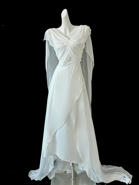 White Fairy Fashion Long Chiffon Prom Dress Evening Dress Party Dress gh4842