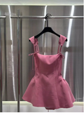 New Fashion Rose Pink Ruffled Hem Design A-line Party Dress Homecoming Dress TP3827
