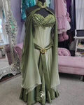 Vintage Strap Green Satin A-Line Prom Dress Evening Dress TP2385