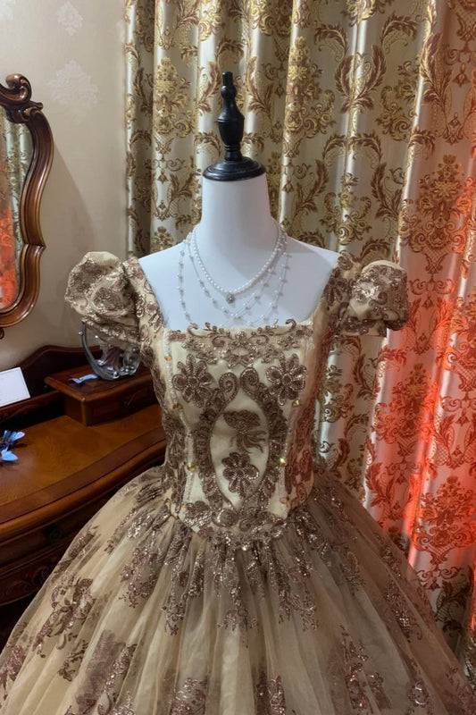girlhomeshops-Rococo Fantasy Court Style Vintage Formal Ball Gown gh6301