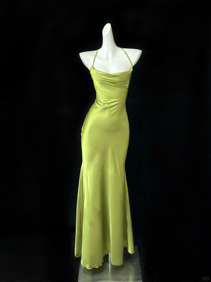 Green Fashion Elegant Suspender Backless Long Mermaid Slim Sexy Prom Dress Evening Dress Party Dress Prom Dress gh4054