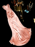 Glamorous Blush Pink Satin Sweetheart Strapless Beaded Sheath Evening Gown TP5366