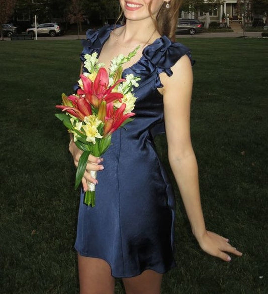 Stunning Homecoming Dress V-neck Stain Cocktail Dress Short Birthday Party Dress    P4936