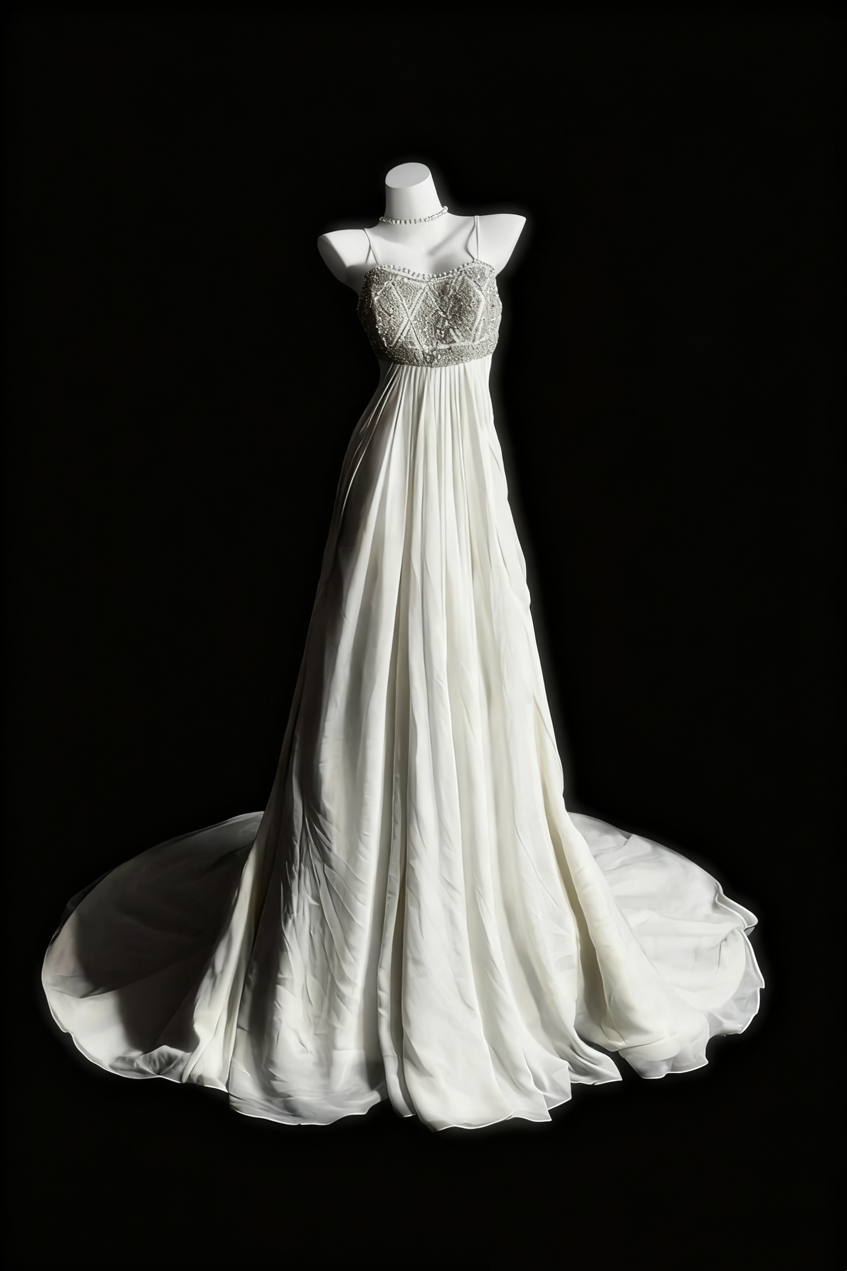 girlhomeshops-White, Delicately Beaded, Long Tulle Wedding Dress gh6286