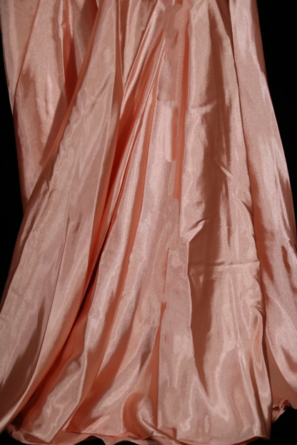 Light Pink Spaghetti Strap Fitted Waist Slim Satin Prom Dress, Evening Party Gown gh7312
