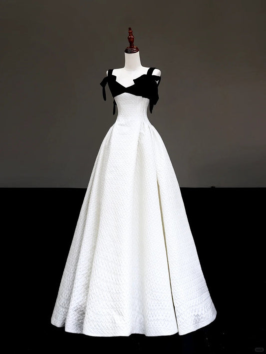 Girlhomeshops -Black elegant classic Hepburn style long satin prom dress evening dress party dress gh5121