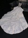 Gorgeous Beaded Sleeveless Ruffled Tulle A-Line Tiered Wedding Dress TP5399