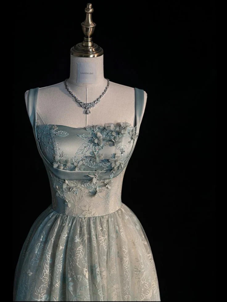 Beautiful A line Sage Green Long Tulle Prom Dress P1287