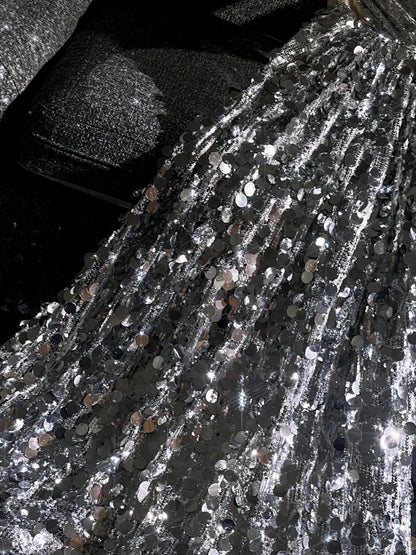 girlhomeshops--Silver sparkling sequins glittering long prom dress prom dress gh5696