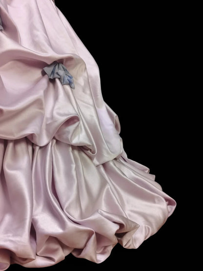 Pink sweet bow decoration long floor-length ball gown evening dress adult ceremony birthday dress gh4100