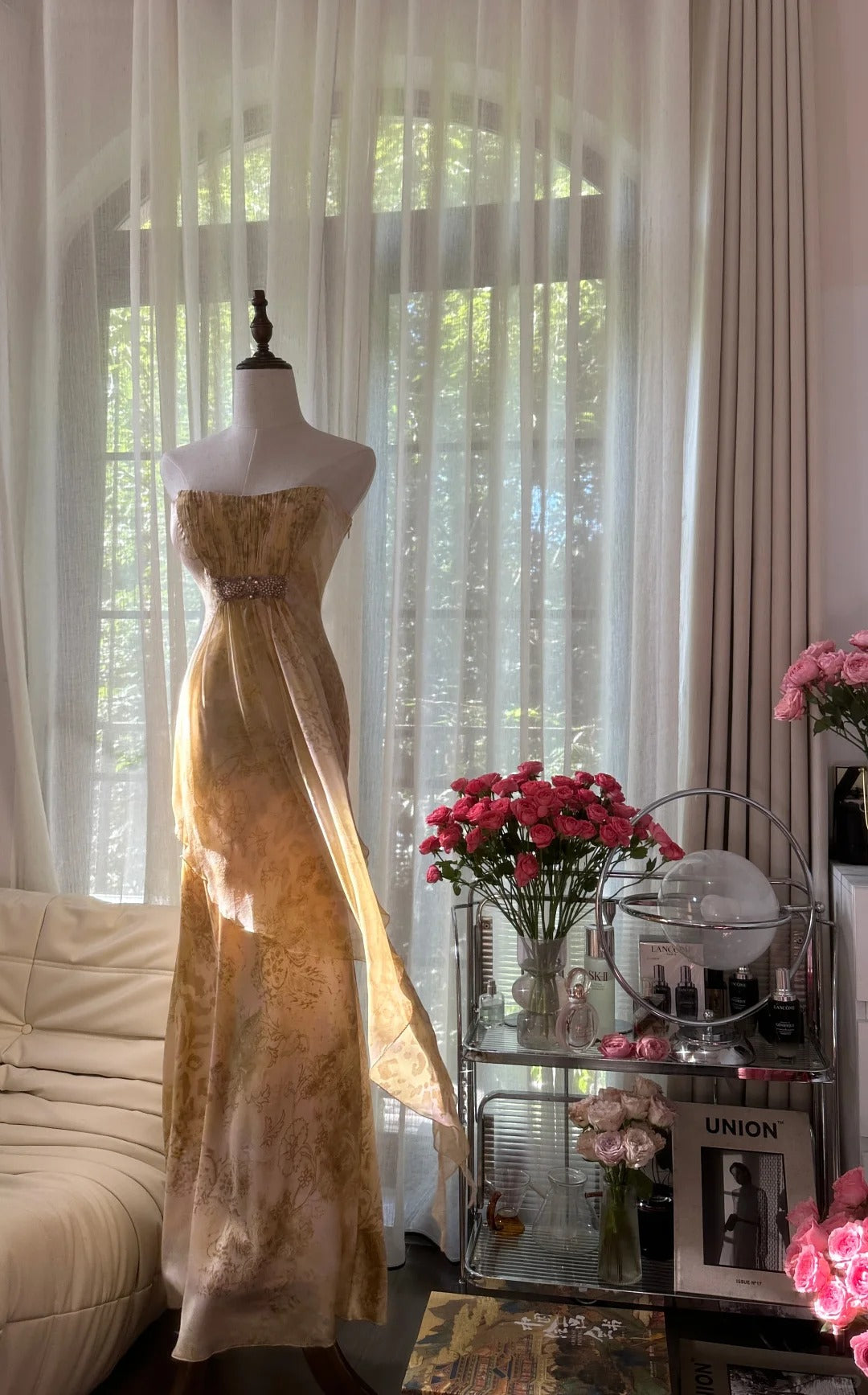 Light Color Elegant Fashion Long Chiffon Ball Gown Evening Dress Birthday/Holiday Party Dress Prom Dress gh4065