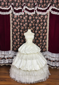 Gorgeous Lace Embroidery Beaded Sweet 16 Quinceanera Strapless A-Line Floor-length Tiered Prom Dress Evening Dress Ball Gown TP4393